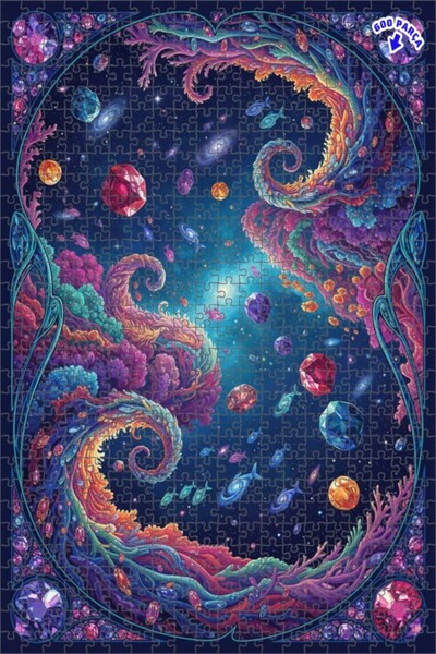 Teona Ahşap لغز خشبي بإطار مزدوج الطبقات بمظهر لوحة زيتية لـ "أحجار البحر الف...