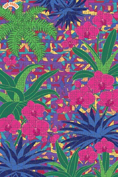 Teona Ahşap لغز خشبي بإطار مزدوج الطبقات بألوان الحديقة الاستوائية 500 قطعة 5...