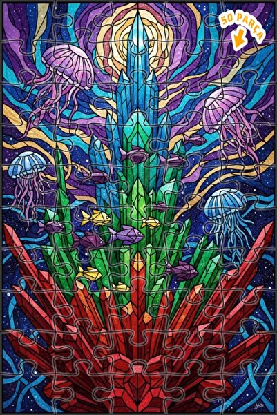 Teona Ahşap لغز خشبي بإطار مزدوج الطبقات من كريستال ديني أتاشي 50 قطعة 15x25