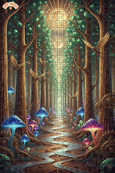 Teona Ahşap لغز خشبي مؤطر بطبقتين من غابة الغموض الساحرة 500 قطعة 50×30