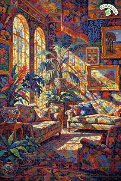 Teona Ahşap ألوان نابضة بالحياة لفن الصالون البوهيمي، لغز خشبي بإطار مزدوج ال...