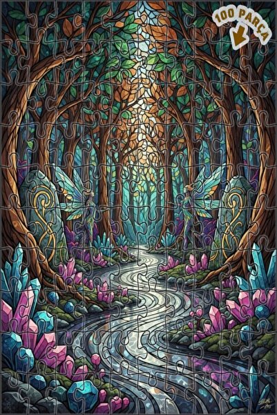 Teona Ahşap لغز خشبي مؤطر بطبقتين يصور الحياة البرية في الغابة السحرية 100 قط...