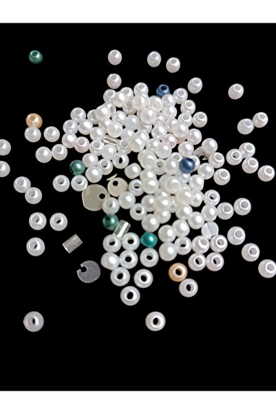 Boncuks 150 جرام من حبات اللؤلؤ الأبيض مقاس 3.7 ملم، خليط خاص لحفلات الزفاف و...
