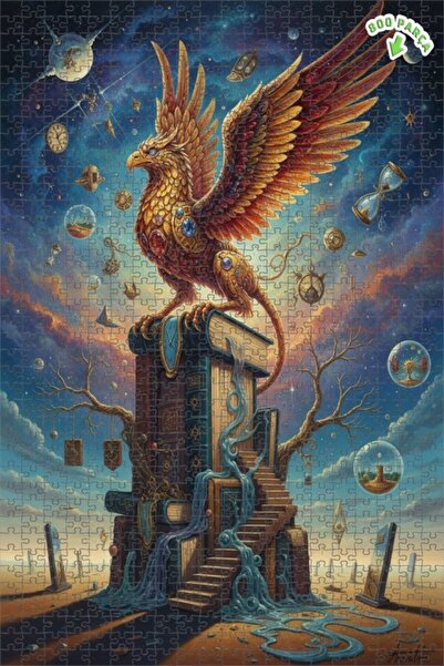 Teona Ahşap لغز خشبي مؤطر مكون من طابقين بتصميم لوحة زيتية لـ "ماسالسي جريفين...