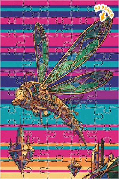 Teona Ahşap لغز خشبي مؤطر بطبقتين من بيرد آرت، 50 قطعة، 15×25