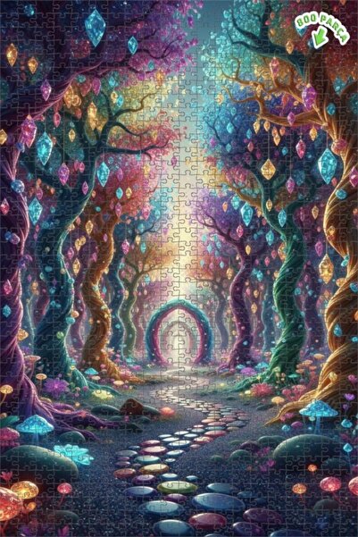 Teona Ahşap لغز خشبي مؤطر بطبقتين من مغامرة الغابة الكريستالية السحرية 800 قط...