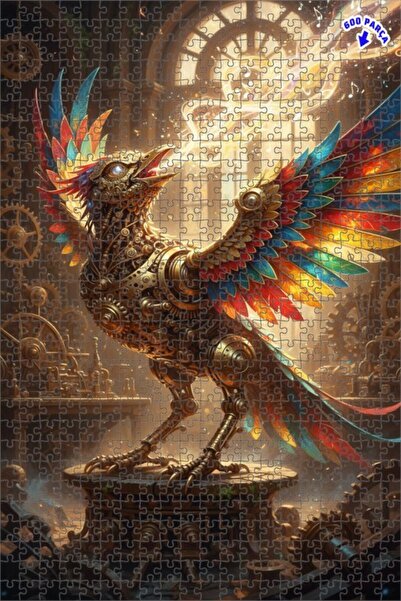 Teona Ahşap لغز خشبي ميكانيكي على شكل طائر الفينيق بمظهر الزيت الملون بأسلوب ...