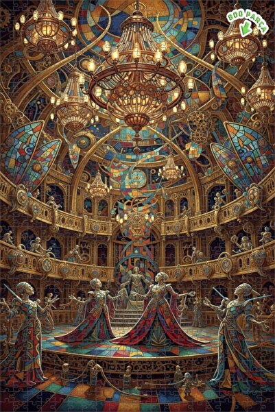 Teona Ahşap لغز خشبي مؤطر بطبقتين بمظهر اللوحات الزيتية الفنية السحرية 800 قط...