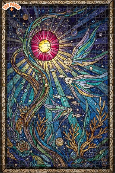 Teona Ahşap لغز خشبي فني بمظهر لوحة زيتية لوجودات تحت البحر السحرية، 250 قطعة...