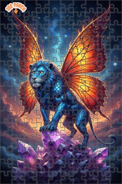 Teona Ahşap لغز خشبي على شكل أسد مجنح من الكريستال السحري مرسوم بالزيت 150 قط...