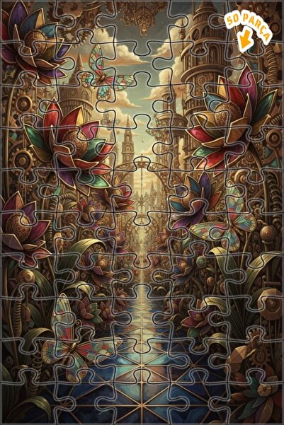 Teona Ahşap لوحة فنية بتأثير زيتية لفراشات الغابة بالبخار 50 قطعة 15×25