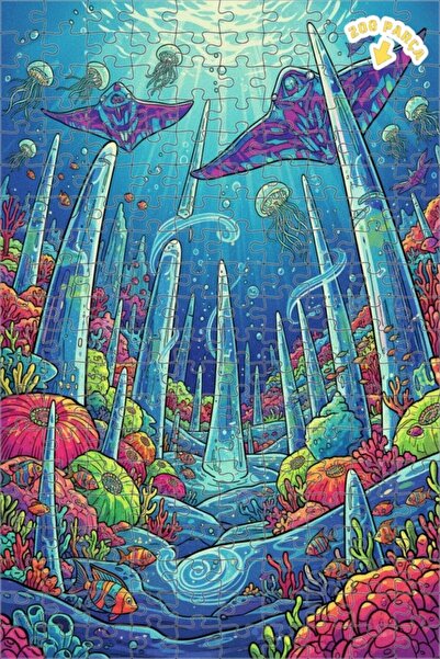 Teona Ahşap لغز فني على شكل غابة كريستالية في المحيط السحري 200 قطعة 25x35