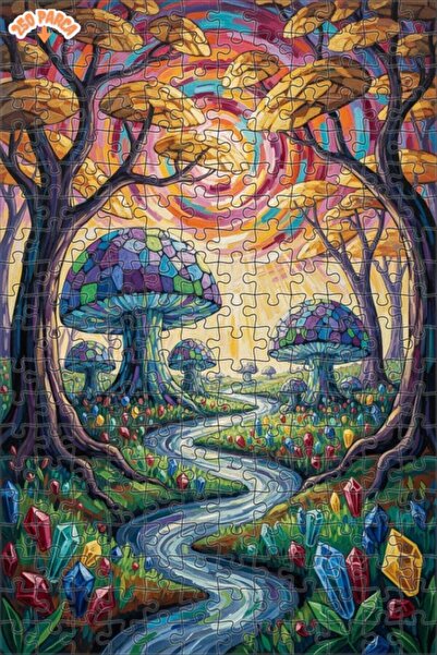 Teona Ahşap لغز خشبي مؤطر بطبقتين من غابة الفطر السحرية 250 قطعة 30x30