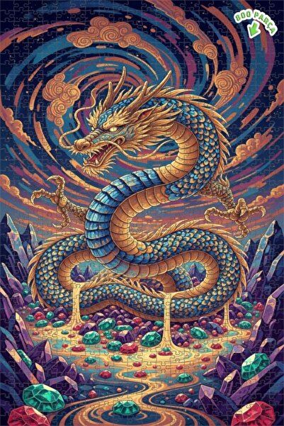 Teona Ahşap لغز خشبي مؤطر بطبقتين من ماستربيتي دراغون آرت 800 قطعة 70x50