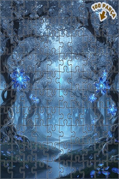 Teona Ahşap لوحة زيتية للغابة الخيالية والزهور الكريستالية، لغز خشبي مؤطر بطب...