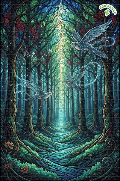 Teona Ahşap لوحة زيتية لخلائطات غابات غامضة ذات أجنحة، لغز خشبي بإطار مزدوج ا...