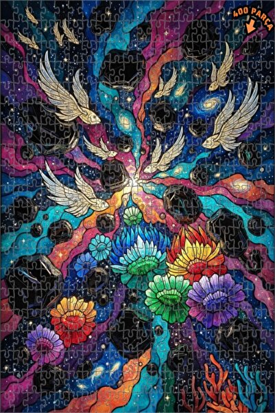 Teona Ahşap لغز خشبي بإطار مزدوج الطبقات بتصميم الأسماك ذات الزعانف والزهور ا...