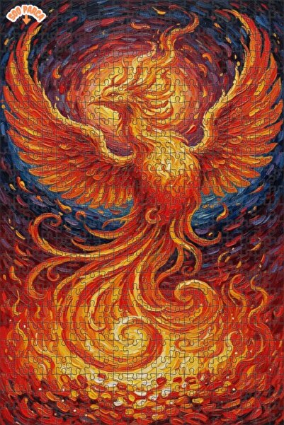 Teona Ahşap لوحة زيتية لرقصة اللهب، طائر الفينيق الأسطوري، بازل خشبي مؤطر بطب...