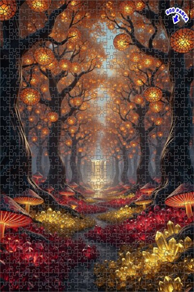 Teona Ahşap لوحة فنية لشلال الغابة السحرية بمظهر لوحة زيتية، لغز خشبي بإطار م...