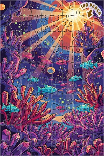 Teona Ahşap لوحة زيتية سحرية لعالم الكريستال تحت البحر، لغز خشبي بإطار مزدوج ...