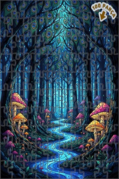 Teona Ahşap لوحة زيتية ملونة لفطر الغابة الغامضة، لوحة خشبية مؤطرة بطبقتين، 1...