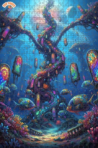 Teona Ahşap لوحة زيتية رائعة لشجرة تحت الماء بإطار خشبي مزدوج الطبقات 500 قطع...