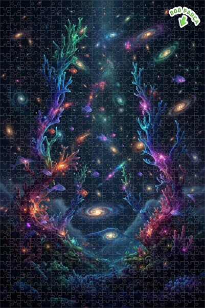 Teona Ahşap Galaxy Mercans Double Layer Framed Wooden Puzzle 800 Pieces 70X50