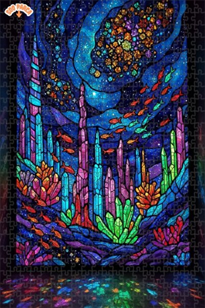 Teona Ahşap لغز خشبي بإطار مزدوج الطبقات على شكل شلالات تحت البحر من الكريستا...