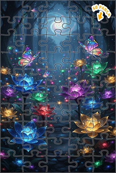 Teona Ahşap فراشات الغابة الغامضة، زهور متوهجة، فن بمظهر اللوحات الزيتية، 50 ...