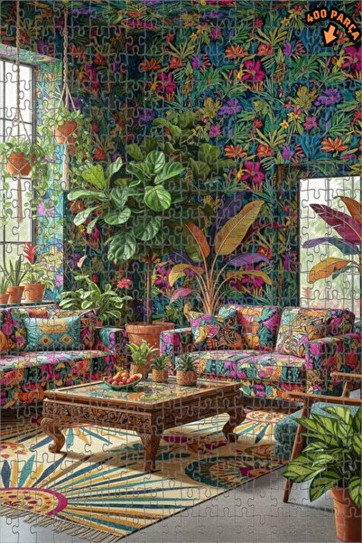 Teona Ahşap لغز خشبي بإطار مزدوج الطبقات بنمط زهور الغابة الاستوائية 400 قطعة...