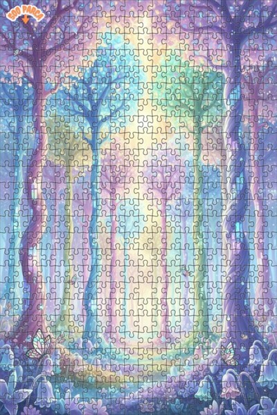 Teona Ahşap لغز خشبي ملون بإطار مزدوج الطبقات بتصميم الغابة الخيالية 500 قطعة...