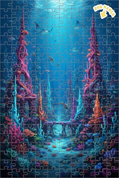 Teona Ahşap لغز خشبي بمظهر لوحة زيتية لمدينة المحيط الغامضة 200 قطعة 25×35