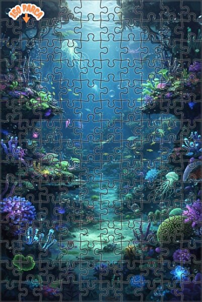 Teona Ahşap لغز خشبي بمظهر لوحة زيتية لحيوانات المحيط السحرية 150 قطعة 20×30