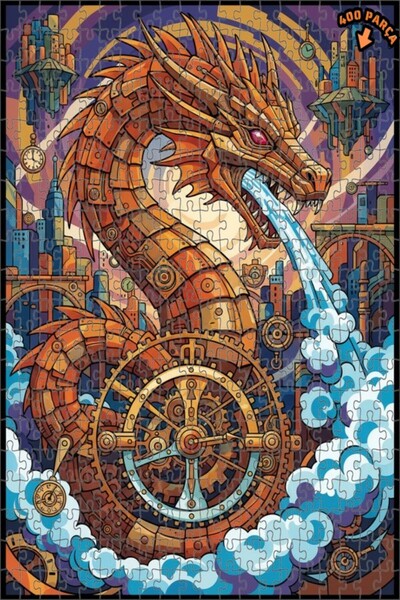 Teona Ahşap لغز خشبي ميكانيكي على شكل تنين بطبقتين مع إطار 400 قطعة 35×35