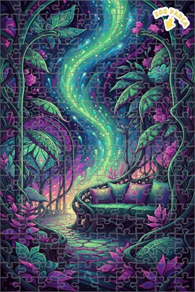 Teona Ahşap لغز خشبي على شكل غابة سحرية بمظهر ألوان مائية 200 قطعة 25x35