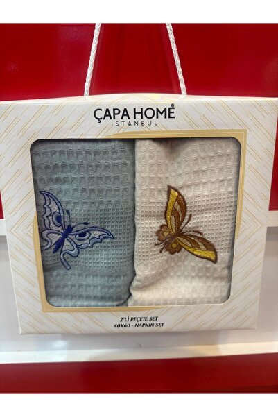 Çapa Home 2-Piece Premium Quality Cotton Giftable Kitchen Towel & Napkin Towe...