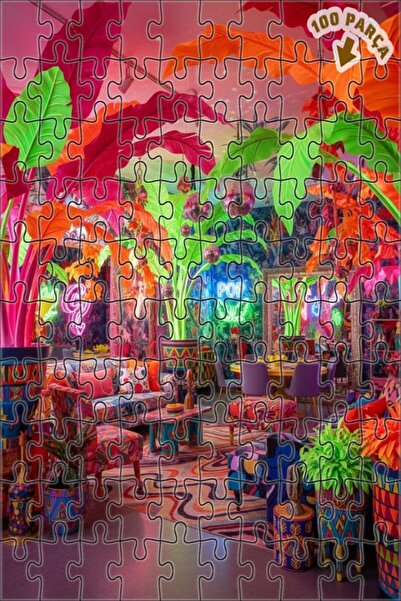 Teona Ahşap لغز خشبي بمظهر لوحة زيتية لغرفة حفلات استوائية نابضة بالحياة 100 ...