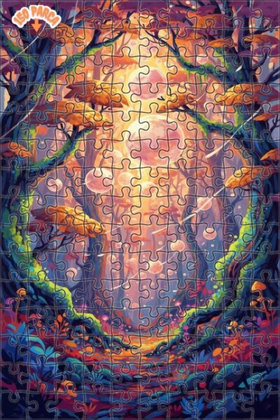 Teona Ahşap لغز خشبي مؤطر بطبقتين بمظهر الألوان المائية، رحلة الغابة الغامضة،...