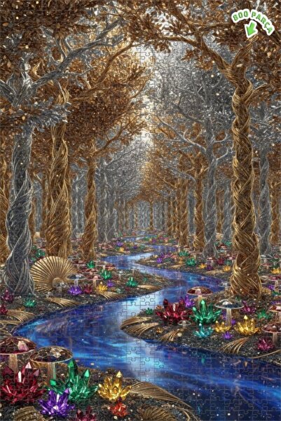 Teona Ahşap لغز خشبي مؤطر بطبقتين من الغابة الكريستالية السحرية 800 قطعة 70x50