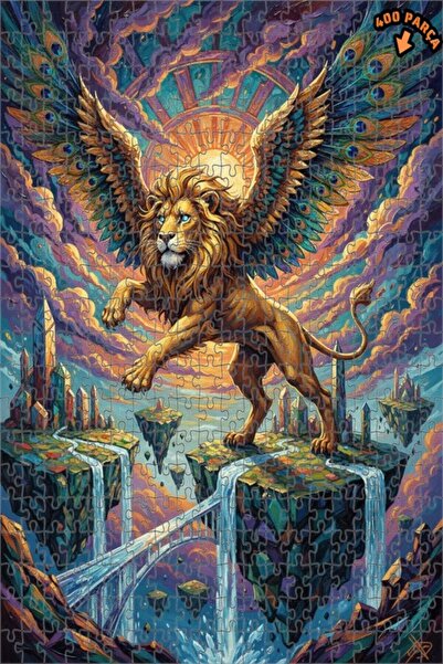 Teona Ahşap لغز خشبي مؤطر بطبقتين لـ "أرض الأسد المجنح الغامضة" 400 قطعة 35×35