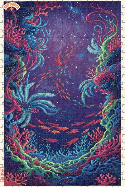 Teona Ahşap لغز خشبي بمظهر الألوان المائية لتدفق المحيط الغامض 500 قطعة 50×30