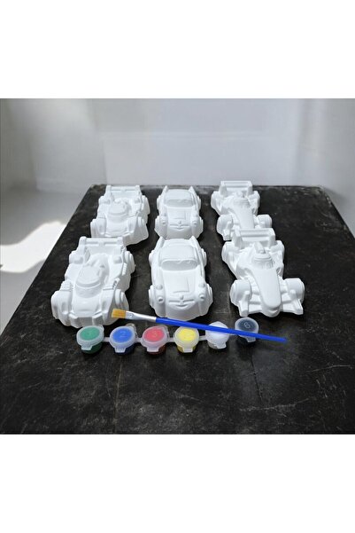 Mayavit store 6 Adet (2-2-2) XXL Yarış Arabası Taş Boyama Seti, Okul, Öğrenci...