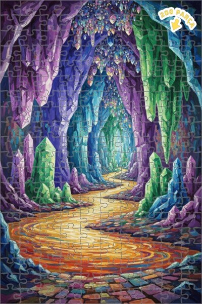 Teona Ahşap لغز فني على شكل كهف كريستالي يشبه الرسم الزيتي 200 قطعة 25×35