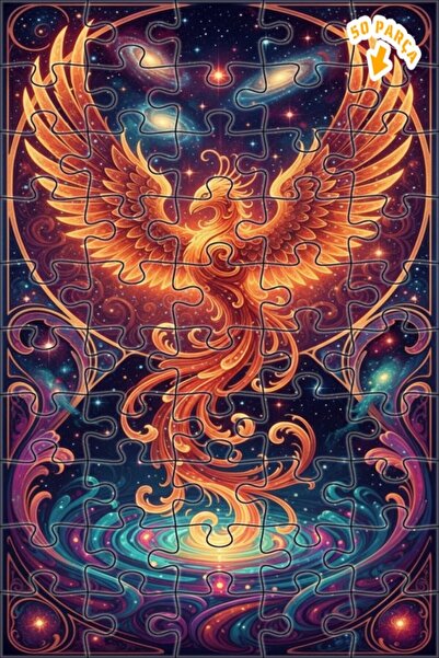 Teona Ahşap لوحة فنية سحرية على شكل طائر الفينيق الكوني بمظهر زيتية، لغز خشبي...