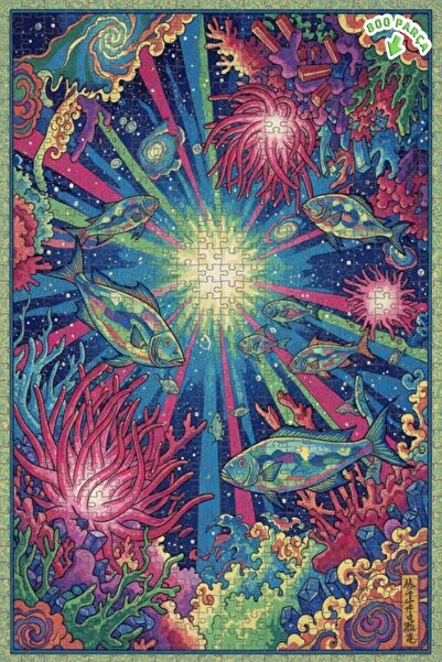 Teona Ahşap لغز خشبي مؤطر بطبقتين بمظهر لوحة زيتية يشبه حلم المحيط الغامض، 80...