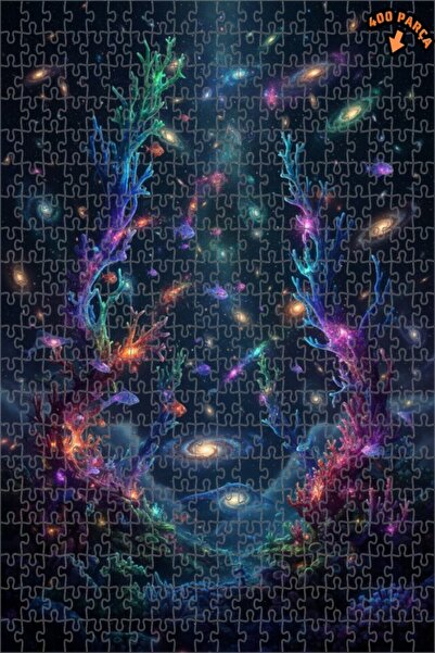 Teona Ahşap Galaxy Mercans Double Layer Framed Wooden Puzzle 400 Pieces 35X35