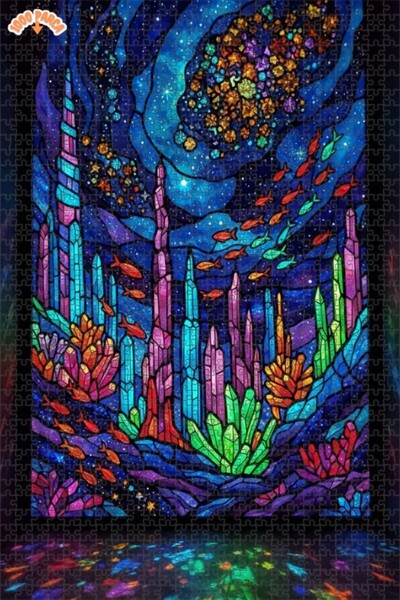 Teona Ahşap لغز خشبي بإطار مزدوج الطبقات على شكل شلالات تحت البحر من الكريستا...