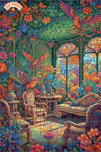 Teona Ahşap لغز خشبي رائع بنمط سلحفاة الحديقة الزمردية وطائر بتأثير اللوحة ال...