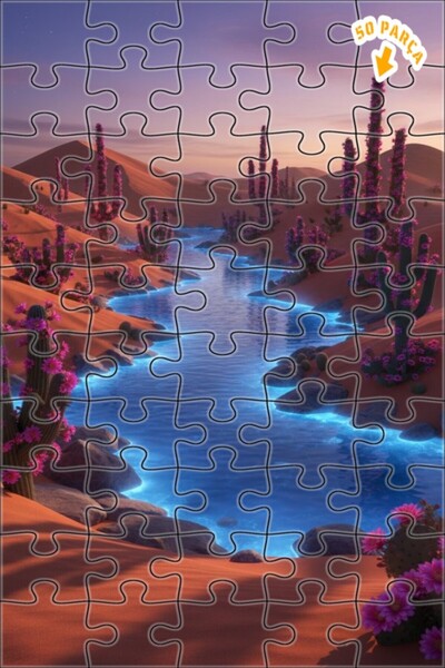 Teona Ahşap لغز خشبي مؤطر بطبقتين من صحراوية فاهاس السحرية 50 قطعة 15×25