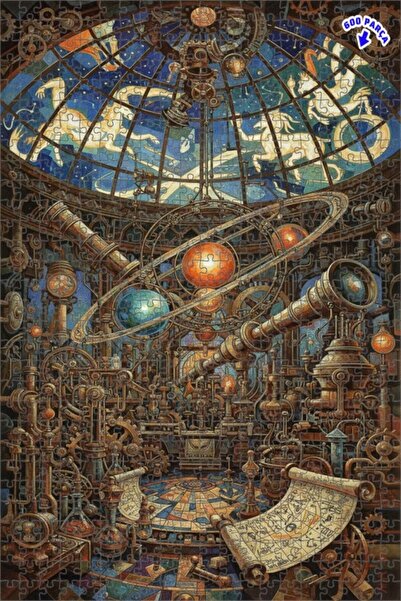 Teona Ahşap لغز خشبي مؤطر بطبقتين بمظهر لوحة زيتية لمنزل مراقبة السماء الشهير...